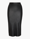 Faux Leather Midi Skirt, Black