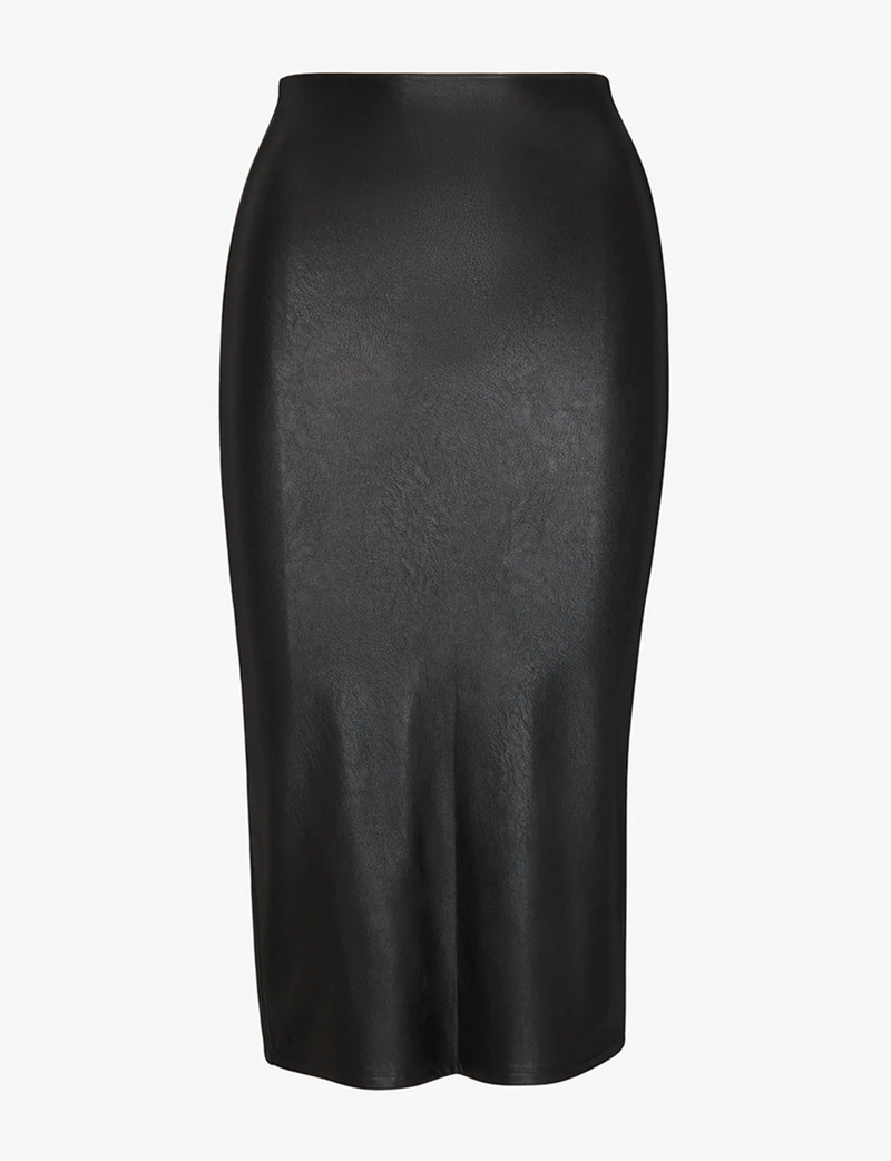 Commando Faux Leather Midi Skirt, Black