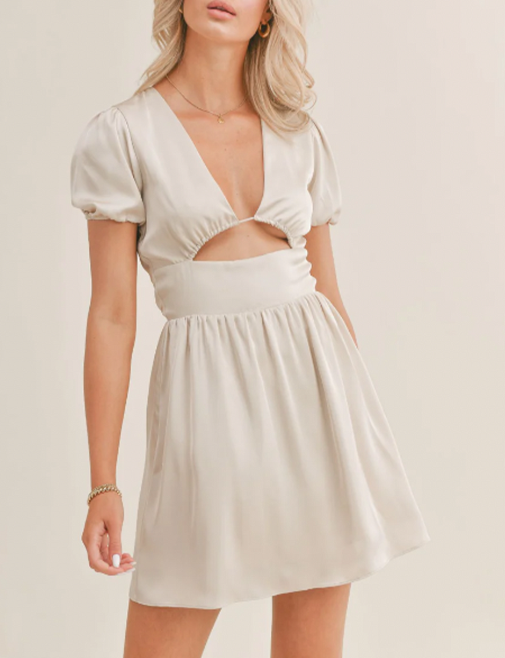 Sage The Label After Party Cutout Mini Dress, Champagne