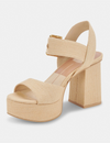 Bobby Platform Heel, Natural Raffia