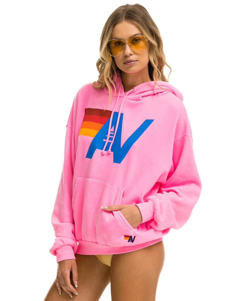 Relaxed Logo Pullover Hoodie, Neon Pink