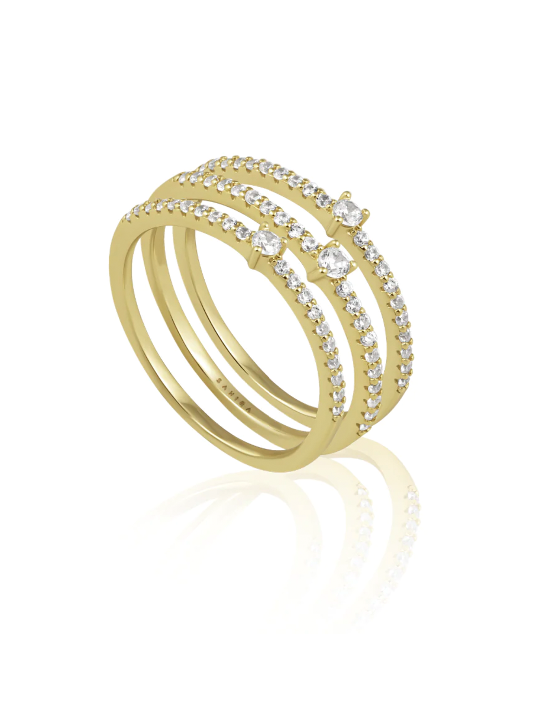 Danica CZ Ring Set, Gold Plated