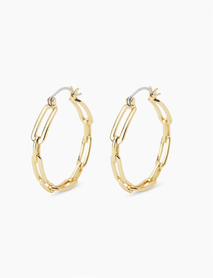 Parker Link Small Hoops, Gold