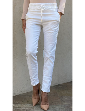 Shely String Pant, White Snake