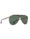 Big Personality Sunglasses, Gold/ Havana/Green