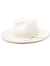Kaia Wool Felt Panama Hat w/ Raw Band, Ivory