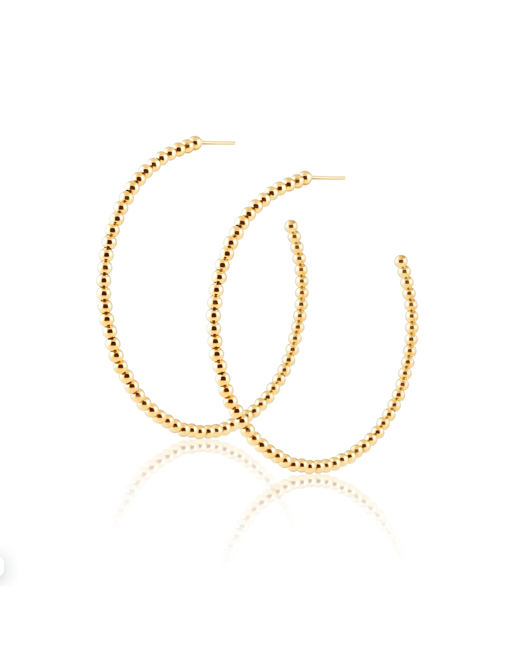 Chelsea Beaded Hoops, Gold Plated