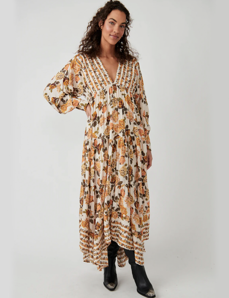 Rows of Roses Maxi, Ivory Combo