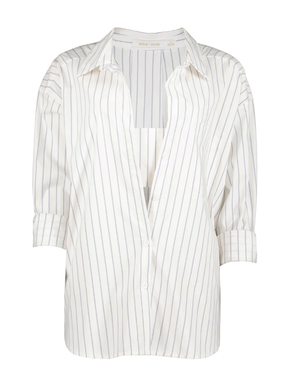 Mason Poplin Shirt, Stripe White