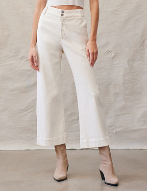 Saige Wide Leg Crop, Antique Ivory