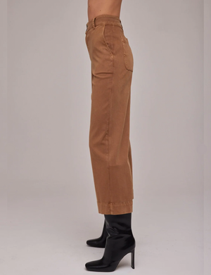 Saige Wide Leg Crop, Warm Oak