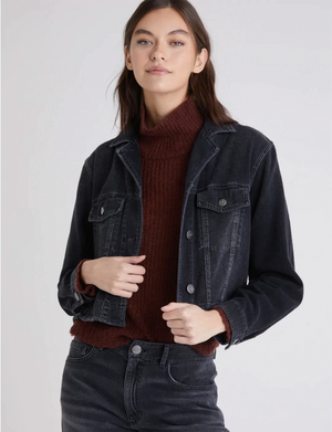 Coco Cut Off Jean Jacket, Shadow Wash