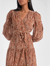Longsleeve Paisley Maxi Dress, Curry