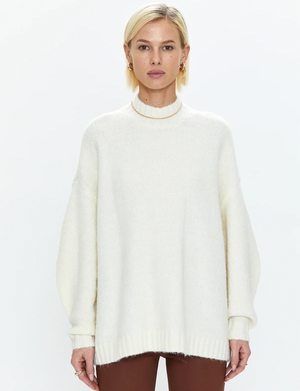 Carlen Mock Neck Sweater, Ecru