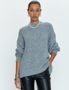 Carlen Mock Neck Sweater, Heather Grey