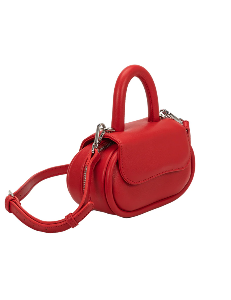 Cici Recycled Vegan Leather Crossbody, Red