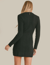 Briana Cable Sweater Mini Dress, Black