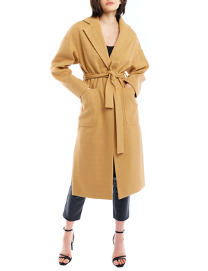 Marie Faux Wool Trench Jacket, Camel