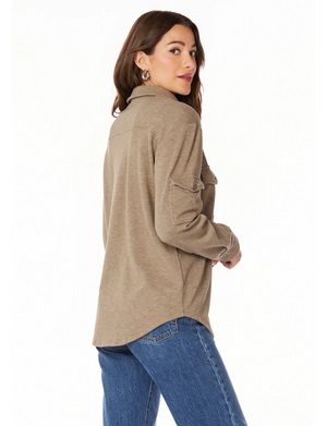 Pocket Button Front Shirt, Muted Taupe