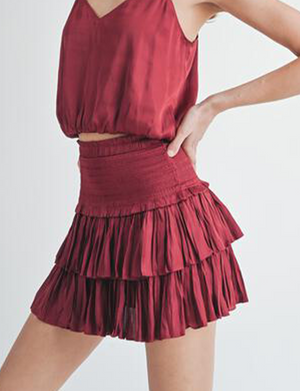 Amore Layered Skirt, Maroon
