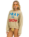 Pray For Snow Relaxed Crew Sweatshirt, Sand