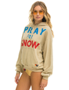 Pray For Snow Relaxed Pullover Hoodie, Sand
