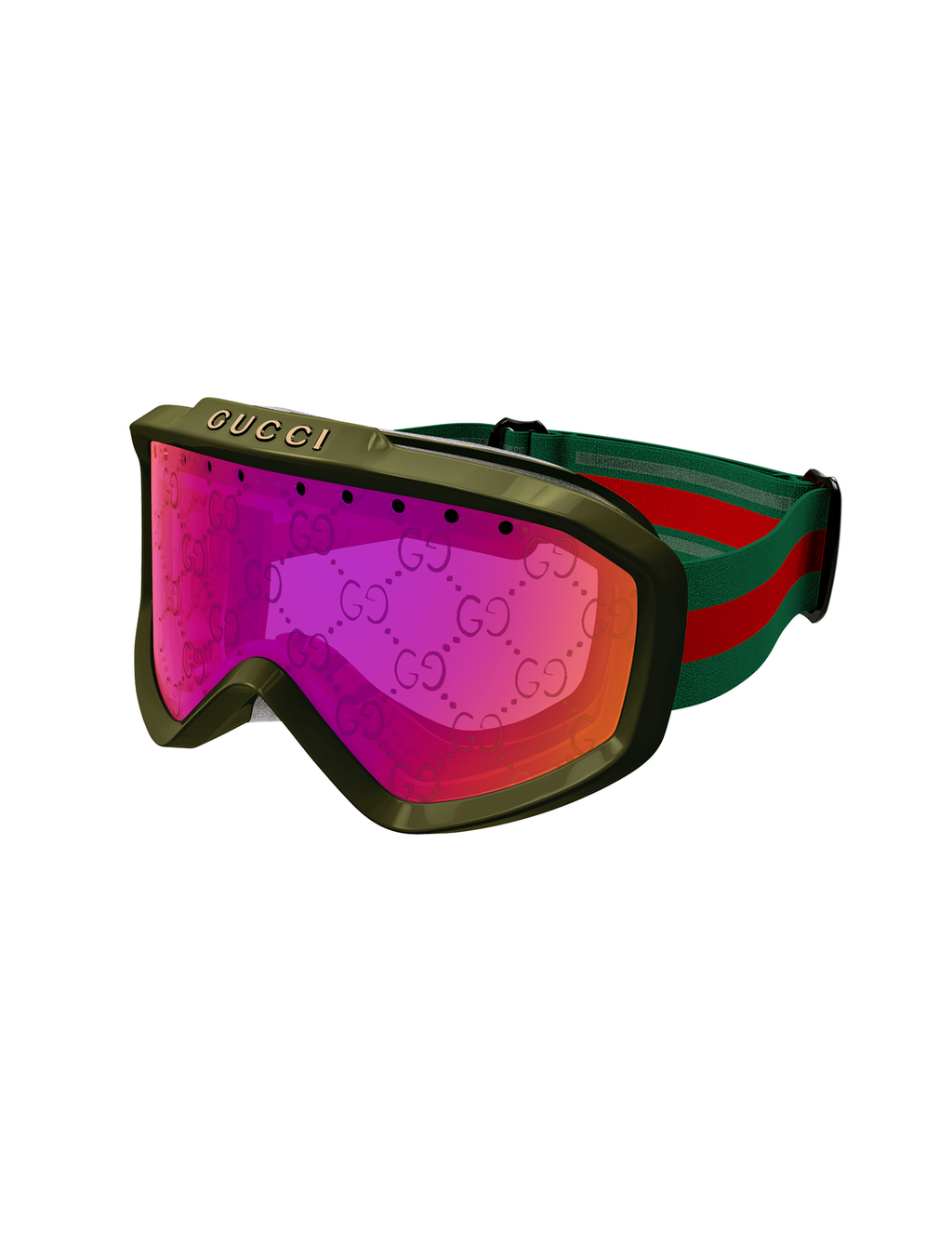 Logo Lens Ski Goggles, Green/Multicolor