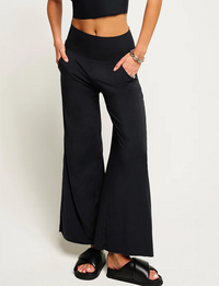 Butter Wide Leg Lounge Pant, Black