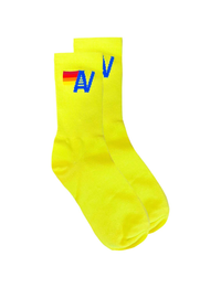 Logo Socks, Neon Yellow