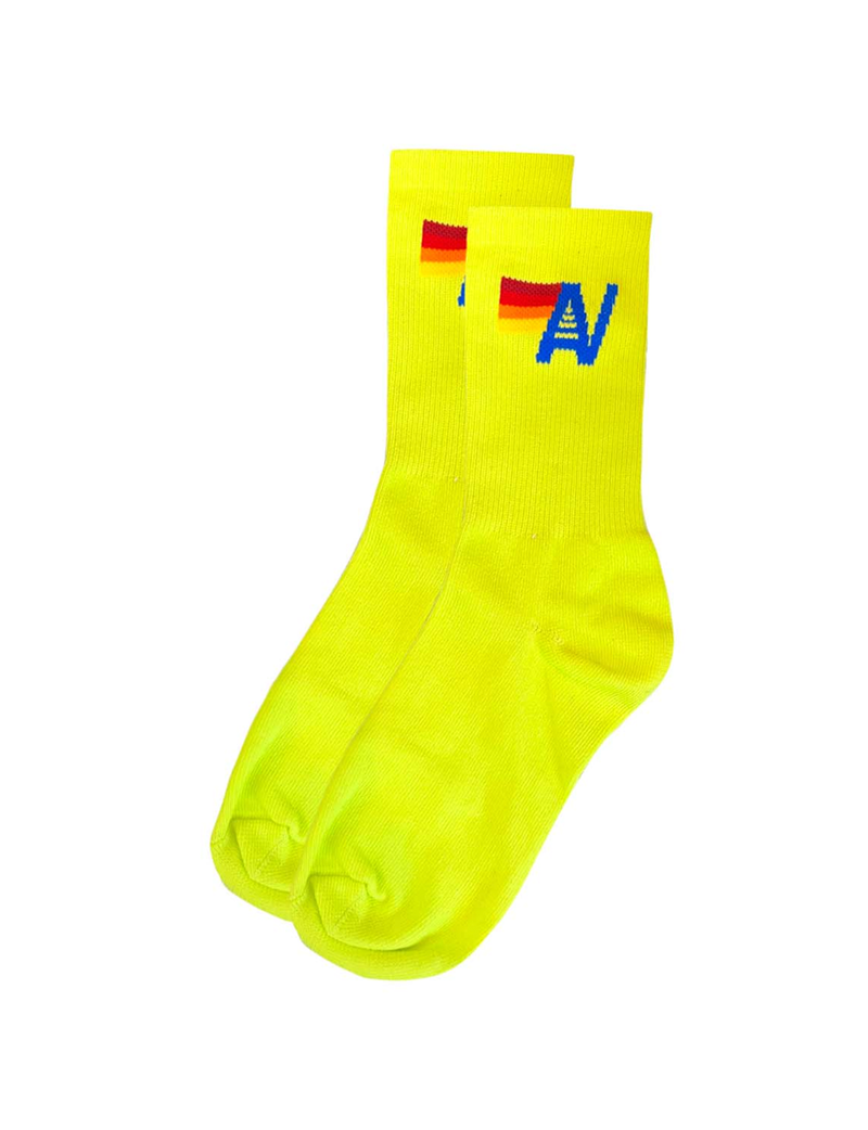 Logo Socks, Neon Yellow