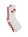 Check Vertical Logo Socks, White/Red