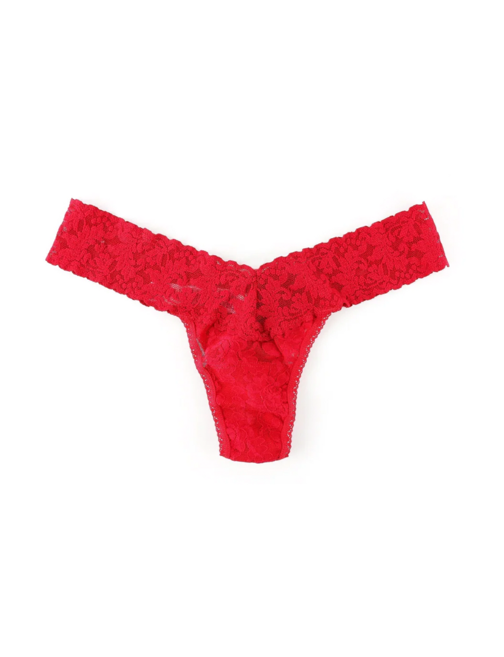 Signature Lace Low Rise Thong, Red