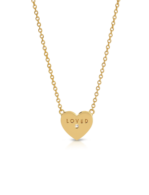 Truly Grateful CZ Heart Necklace 16-18", Gold