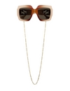 Gucci Chain Link Sunglasses, Havana/Ivory/Brown