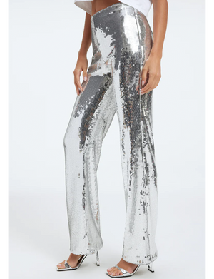 Good American Sequin Pants, Silver