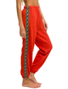 Bolt Stripe Womens Sweatpants, Red
