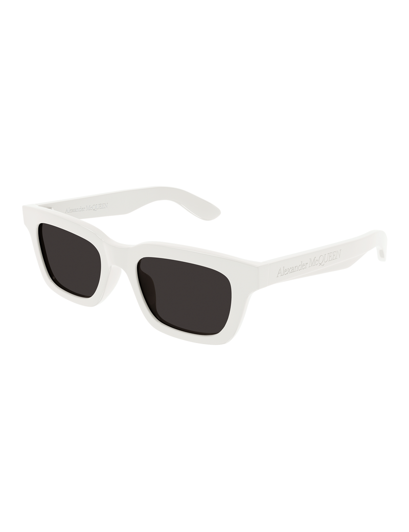 Mini Square Sunglasses, White/Grey