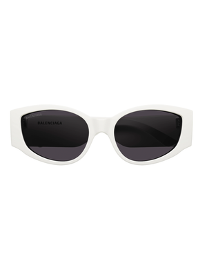 Full Rim Cat Eye Sunglasses, White/Grey