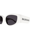 Full Rim Cat Eye Sunglasses, White/Grey
