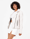 Wana Star Studded Leather Jacket, White