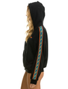 Bolt Stripe Relaxed Pullover Hoodie, Black