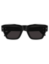 Alexander McQueen Spike Stud Retangular Sunglasses, Black