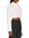 Kayley Cropped Poplin Shirt, White