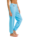 5 Stripe Womens Sweatpants, Sky/Neon Rainbow