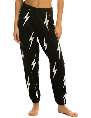 Bolt Stitch Repeat Sweatpants, Black/White