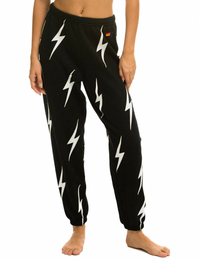 Bolt Stitch Repeat Sweatpants, Black/White