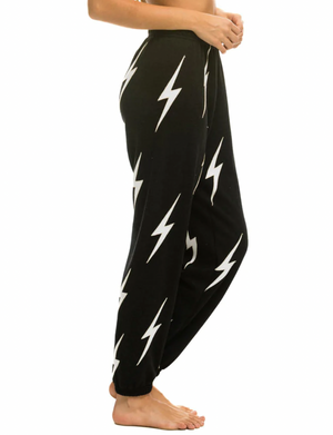 Bolt Stitch Repeat Sweatpants, Black/White
