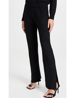 Monrow Supersoft Sweater Knit Pants, Black