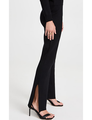 Monrow Supersoft Sweater Knit Pants, Black