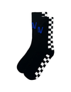 Check Vertical Logo Socks, Black/White